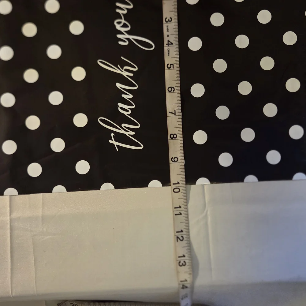 20 BLACK POLKA DOT THANK YOU POLY MAILERS 💕